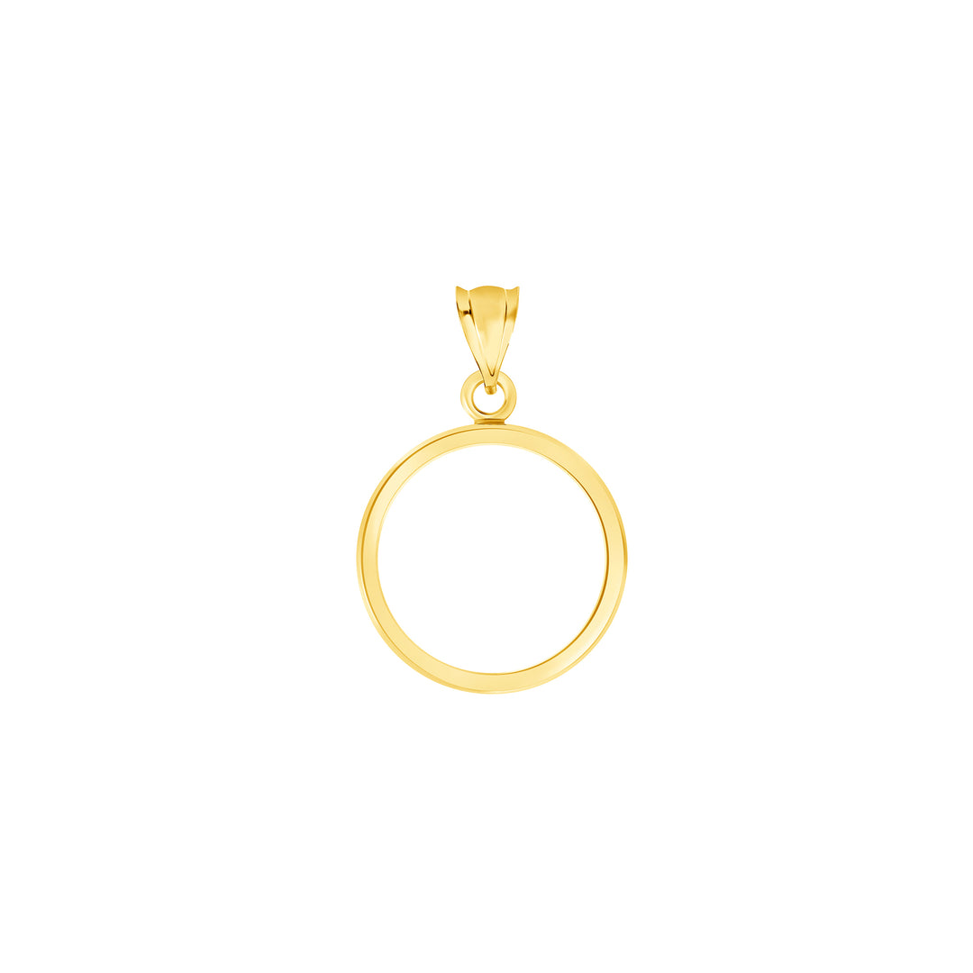 Die-struck 14K and 18K round gold coin bezel for Mexican 2.5 Pesos, view 1 #size_uscjf003-15-6-x-1-0-mm
