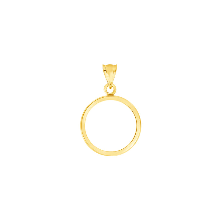 Die-struck 14K and 18K round gold coin bezel for Mexican 2.5 Pesos, view 1 #size_uscjf003-15-6-x-1-0-mm