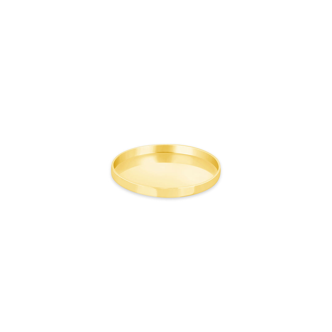 USCJFN004 | 16.5 x 1.3 mm yellow gold die-struck flat bezel design base for stones, photos and custom jewelry, view 1 | US Certified Jewelry #size_uscjfn004-16-5-x-1-3-mm