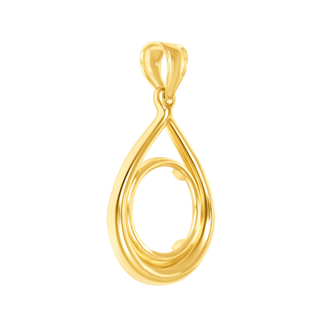 14K die-struck tear drop gold coin bezel for U.S. $1 Gold Dollar Type I / Mexican 2 Pesos, view 3 #size_uscjt001-13-0-x-1-0-mm
