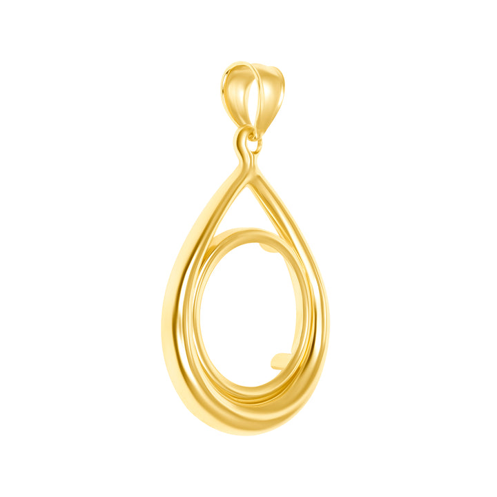 14K die-struck tear drop gold coin bezel for Mexican 2.5 Pesos, view 3 #size_uscjt003-15-6-x-1-0-mm