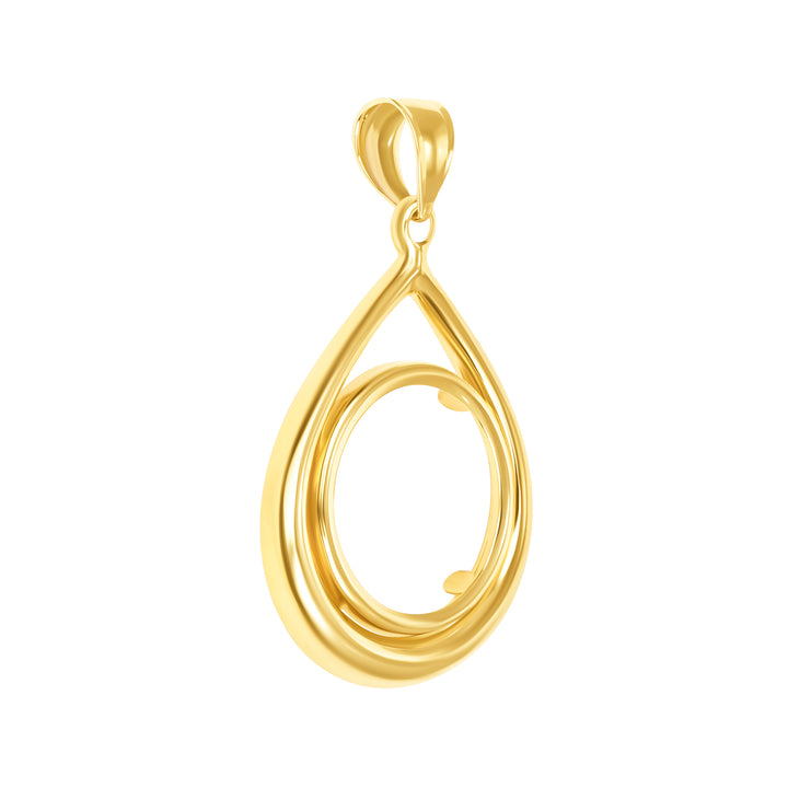 14K die-struck tear drop gold coin bezel for 1/10 oz American Gold Eagle / Australian Gold Nugget / Canadian Gold Maple Leaf / South African Krugerrand, view 3 #size_uscjt004-16-5-x-1-3-mm