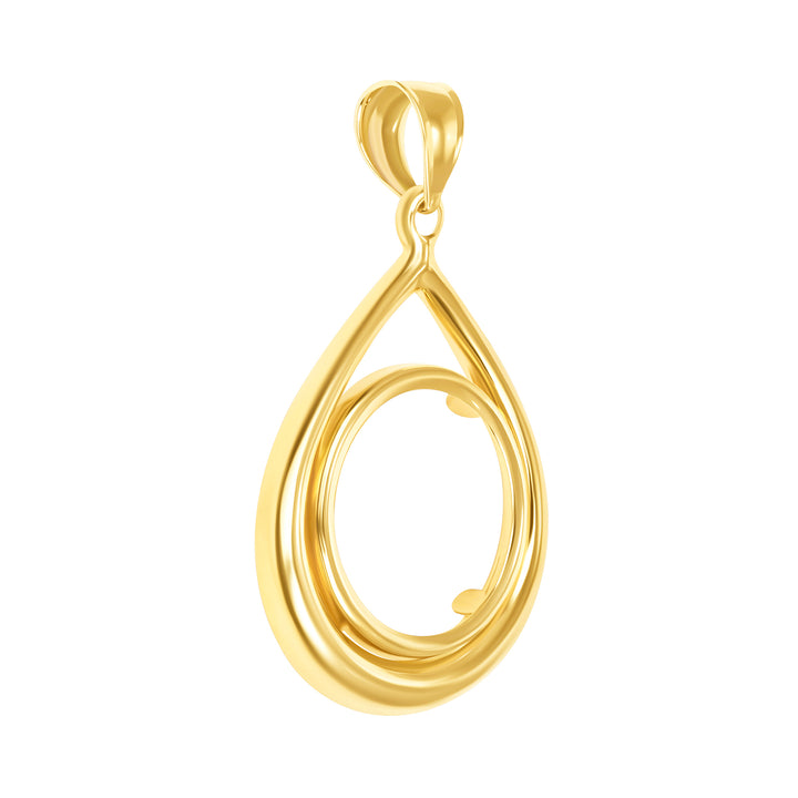 14K die-struck tear drop gold coin bezel for U.S. $2.5 Gold Dollar / 1/10 oz Chinese Gold Panda, view 2 #size_uscjt005-17-9-x-1-3-mm